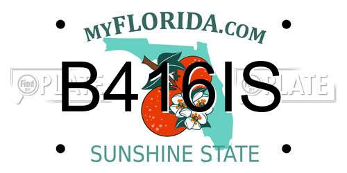 B416IS Florida License Plate