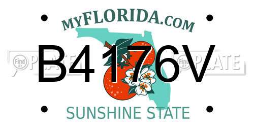 B4176V Florida License Plate