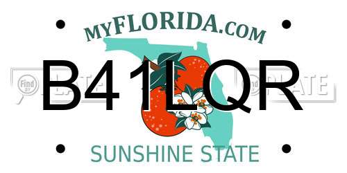 B41LQR Florida License Plate
