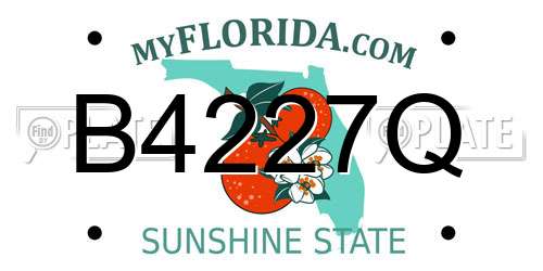 B4227Q Florida License Plate