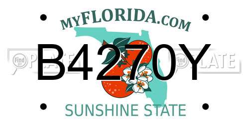 B4270Y Florida License Plate