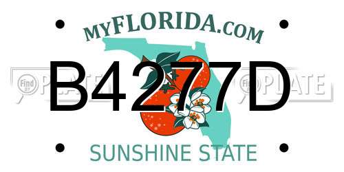 B4277D Florida License Plate