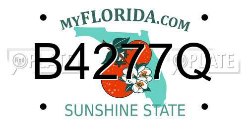 B4277Q Florida License Plate
