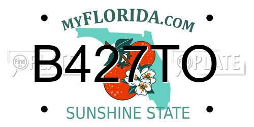 B427TO Florida License Plate