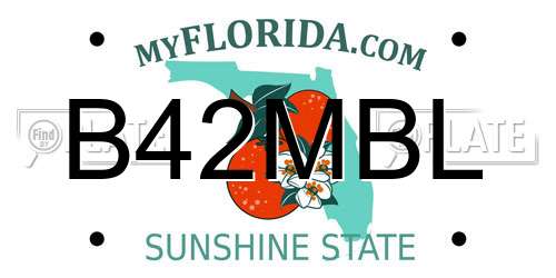 B42MBL Florida License Plate