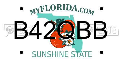 B42QBB Florida License Plate