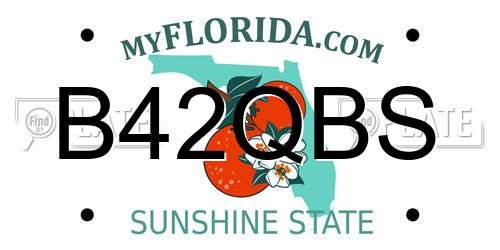 B42QBS Florida License Plate