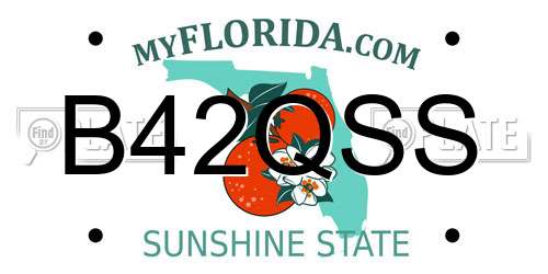 B42QSS Florida License Plate