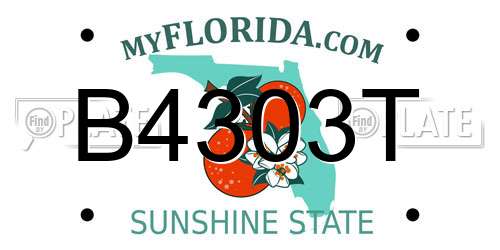 B4303T Florida License Plate