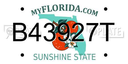 B43927T Florida License Plate