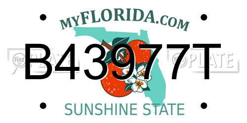 B43977T Florida License Plate