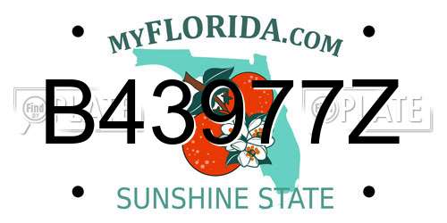 B43977Z Florida License Plate