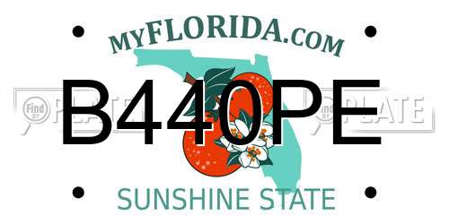 B440PE Florida License Plate