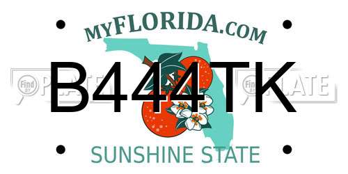 B444TK Florida License Plate
