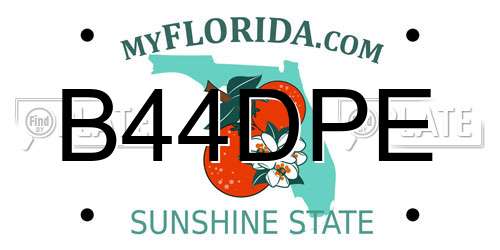 B44DPE Florida License Plate
