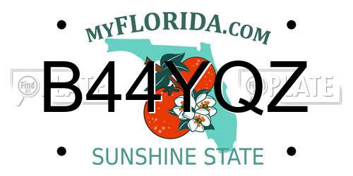 B44YQZ Florida License Plate