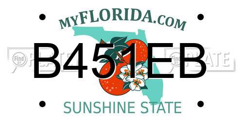 B451EB Florida License Plate