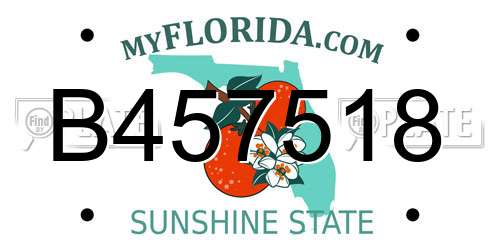 B457518 Florida License Plate