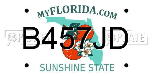 B457JD Florida License Plate