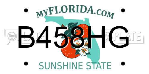 B458HG Florida License Plate