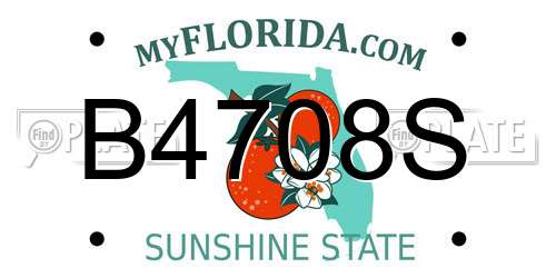 B4708S Florida License Plate