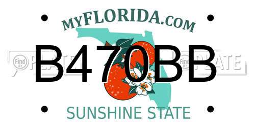 B470BB Florida License Plate