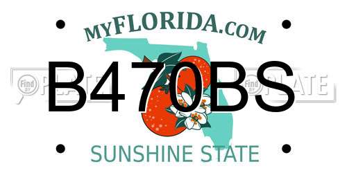 B470BS Florida License Plate