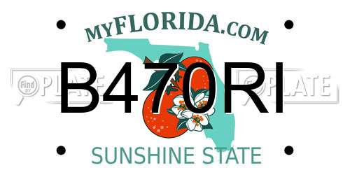 B470RI Florida License Plate