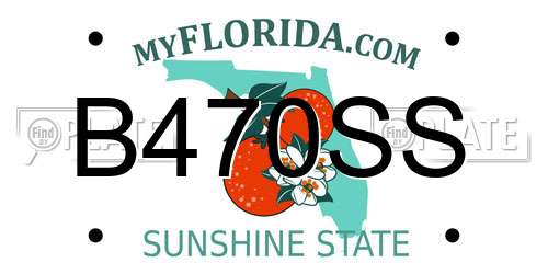 B470SS Florida License Plate