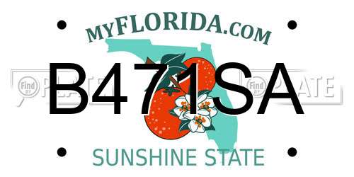 B471SA Florida License Plate