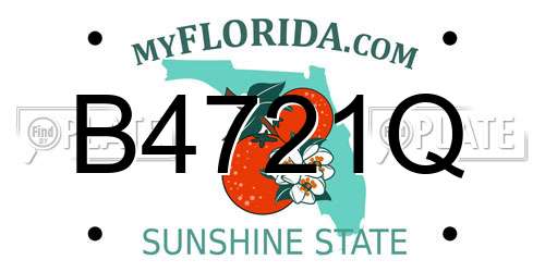 B4721Q Florida License Plate