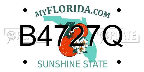 B4727Q Florida License Plate