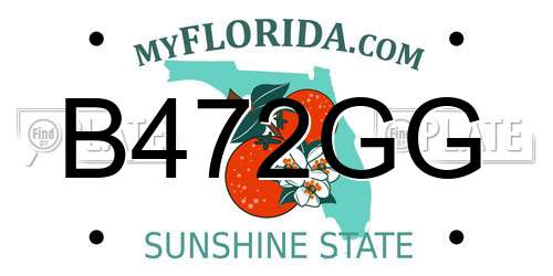 B472GG Florida License Plate