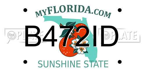 B472ID Florida License Plate