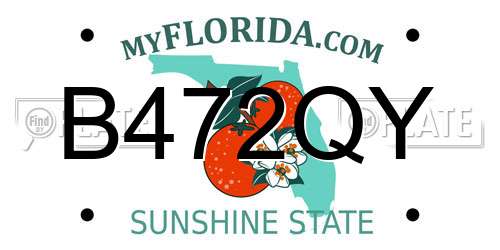 B472QY Florida License Plate