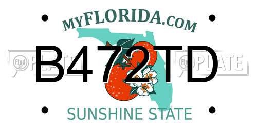 B472TD Florida License Plate