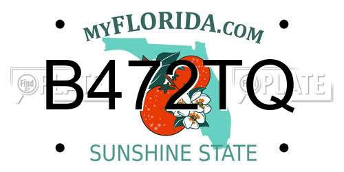 B472TQ Florida License Plate