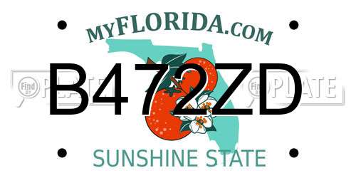 B472ZD Florida License Plate
