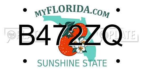 B472ZQ Florida License Plate