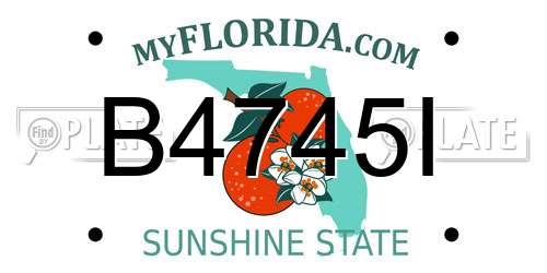 B4745I Florida License Plate