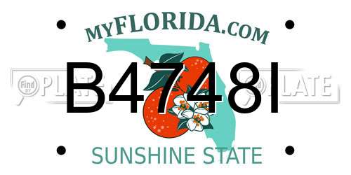 B4748I Florida License Plate