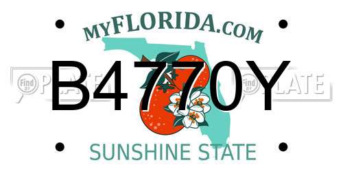 B4770Y Florida License Plate