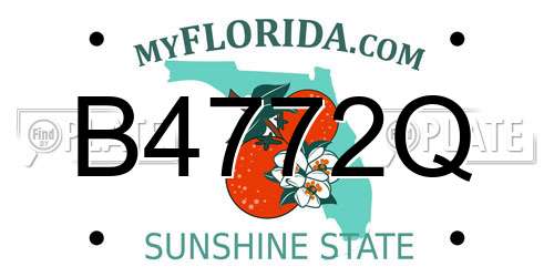 B4772Q Florida License Plate