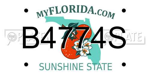 B4774S Florida License Plate