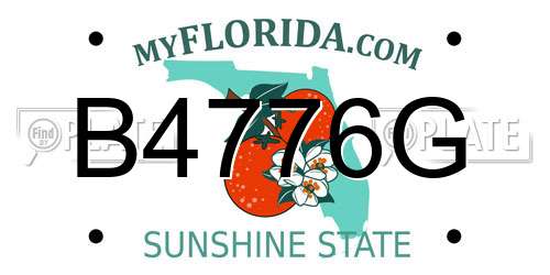 B4776G Florida License Plate