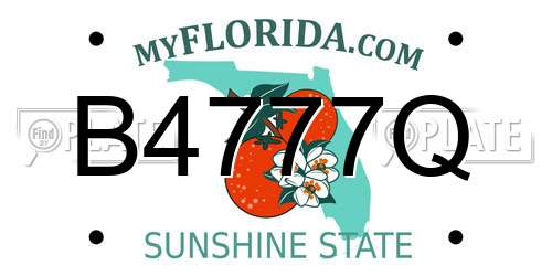 B4777Q Florida License Plate