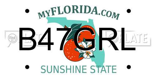 B47GRL Florida License Plate