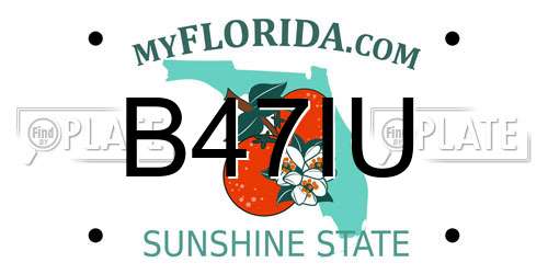 B47IU Florida License Plate
