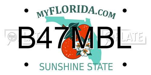 B47MBL Florida License Plate