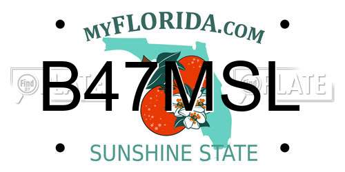 B47MSL Florida License Plate